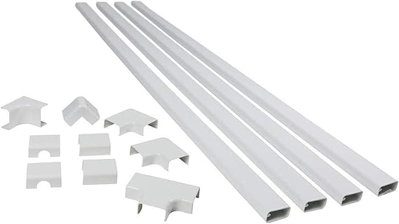 Wiremold Kablo Yönetim Kiti, CordMate II, Kordon Düzenleyici ve Gizleyici, Kablo Kapatıcı ve Duvar Koruyucu, Orta Kapasite, CMK50