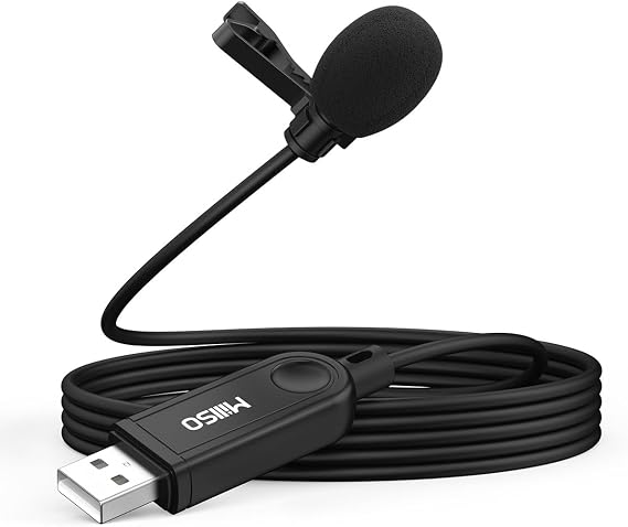 MillSO USB PC Microphone USB Lavalier Microphone Clip-on USB Microphone
