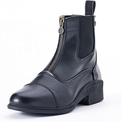 Ovation Womens Lightweight Stylish Equestrian Horse Riding Ankle Length Synthetic Vega Leather Quantum Zip Paddock Boots