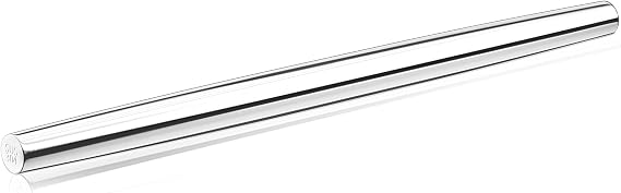 Rolling pin, Smooth Stainless Steel Rolling Pin, Tapered Design Bread Roller Pin,Rolling Pin for Baking Fondant, Pizza, Pie, Pastry, Pasta, Dough, Cookies, 16.7-inch Large Roller Pin
