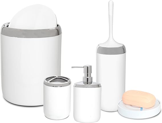 Primanova LIMA XL CHROME DECORATED BATHROOM SET/WHITE
