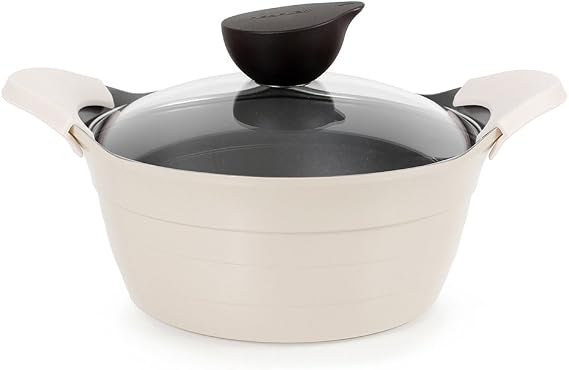 Neoflam Eela stockpot with lid ivory, 2.5 QT
