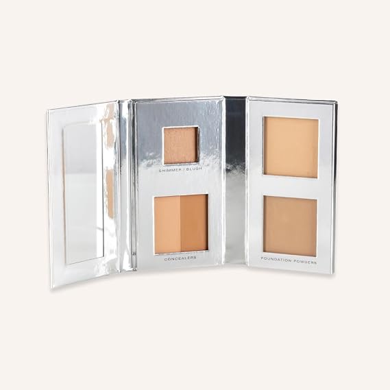 Woosh Beauty Fold Out Complexion | Travel Makeup Palette, Cream & Powder, 6 Shades