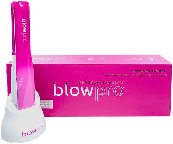 blowpro Cordless Styling Iron, Made to Travel, USB Rechargeable Iron, 1" Titanium Plates, 35 min of Cordless Styling, 3-Preset Heat Settings, Travel Lock, Rapid Heat Tech!