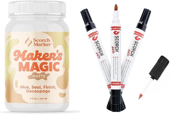 Scorch Marker Pens + Maker's Magic Sealer (Matte)