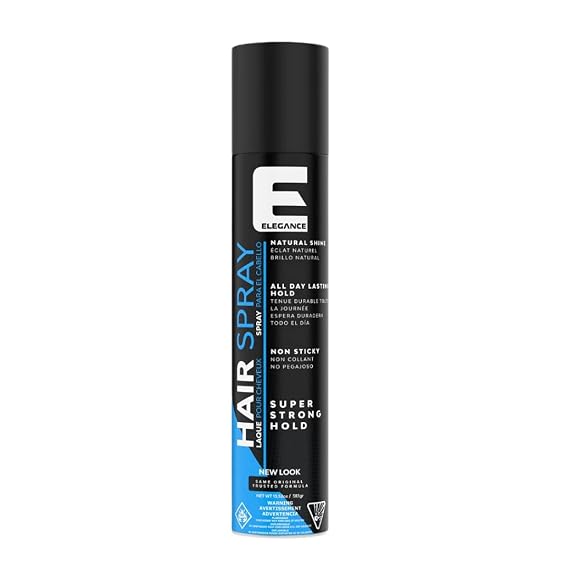 Elegance Hair Spray, 13.5 Oz, Super Strong Hold Hairspray that Delivers Great Volume, an All Day Natural Shine and is Non Sticky, Suitable for All Hair Types
