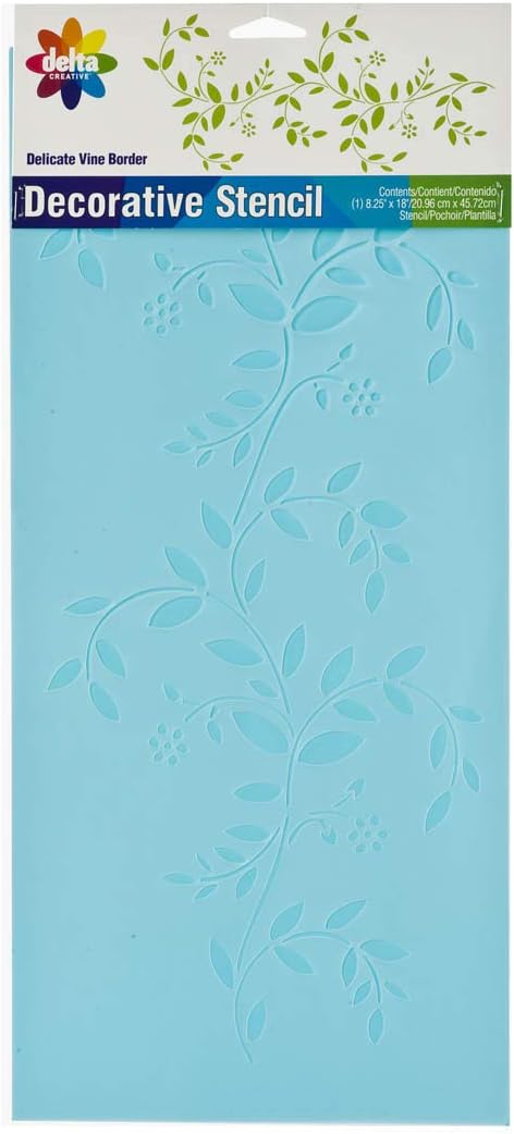 Delta Creative Stencil Magic Decorative Stencil, 8.25 by 18-Inch , Delicate Vine Border