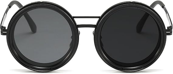 Men Adjustable Sunglasses Round Polarized Sunglasses for Women 1-9 Gears Adjustable Glasses with ND Filter Lenses