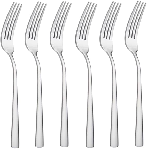 Dinner Forks set of 6,Stainless Steel,Table Fork,8 Inches,Silver