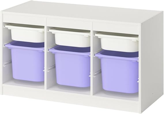 ProTuning TROFAST Storage combination with boxes, white white/lilac, 99x44x56 cm