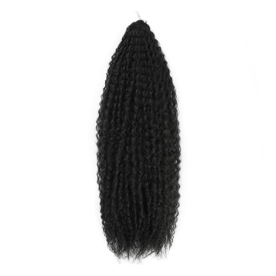 HUFFA Crochet Hair Afro Curls Braiding Hair Extensions Synthetic African Braided Hair For Braids Kinky Curly Soft(#1B)