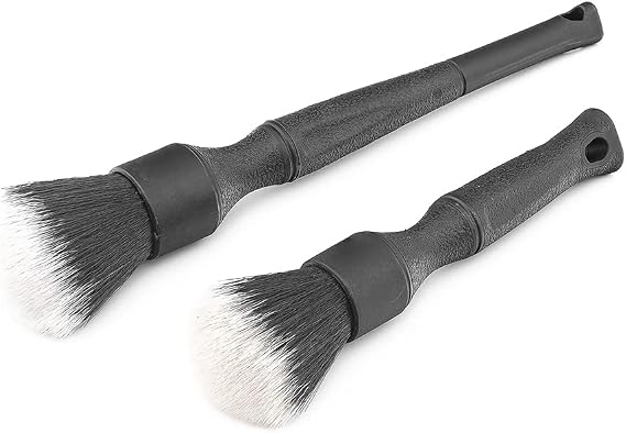 Detail Factory - TriGrip Ultra-Soft Detailing Brush Set - Scratch-Free Cleaning for Exterior, Interior Panels, Emblems, Badges, Gauges, Infotainment Screen - Black