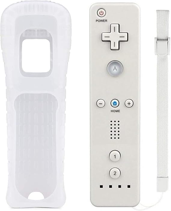 Kuyotine Wireless Controller for Wii, Wii U Wii Controllers, Video Game Gamepads, Replaceable Remote Game Controller with Silicone Case and Wrist Strap (White)