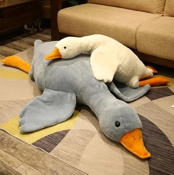 Cute Plush Sleeping Friend Goose 75cm - Flying Goose Morton Sleeping Pillow Gray