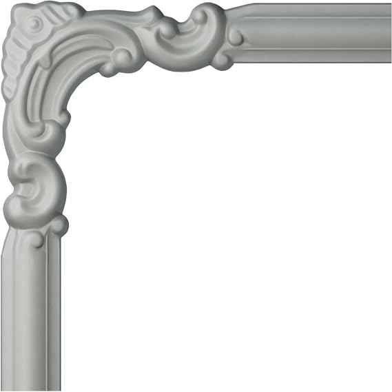 Ekena Millwork PML08X08AS Ashford Corner (matches moulding PML01X00AS) Panel Moulding, 8 1/4"W x 8 1/4"H, Primed