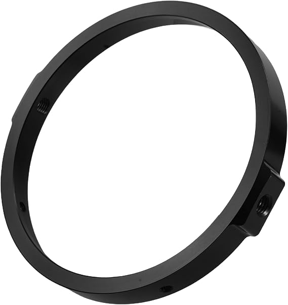 Universal 5.75 Inch Motorcycle Headlight Housing Ring Black Aluminium Alloy Mounting Bracket Sturdy Classic Style round Headlight Part for Enhanced Safety