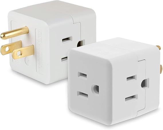 Multi Plug Wall Outlet 2-Pack,3 Prong Adapter Wall Outlet Extender