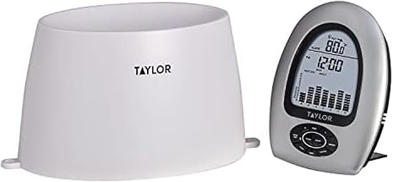 Taylor Digital Rain Gauge and Thermometer with Self-Emptying Bucket