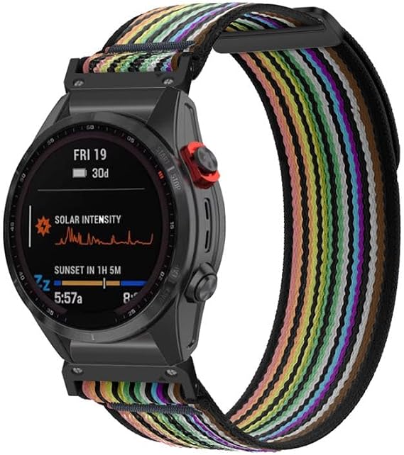 Rongep Garmin ile Uyumlu Travel Loop 26mm Kumaş Kordon Fenix ​​8 Amoled 51mm/​​8 MIP 51mm/​​7X/​​7X Pro/​​6X/​​6X Pro/5X/5X Plus/Enduro 3/2 için Hafif Yapılı Cırt Cırt Tasarım Rahat Kayış