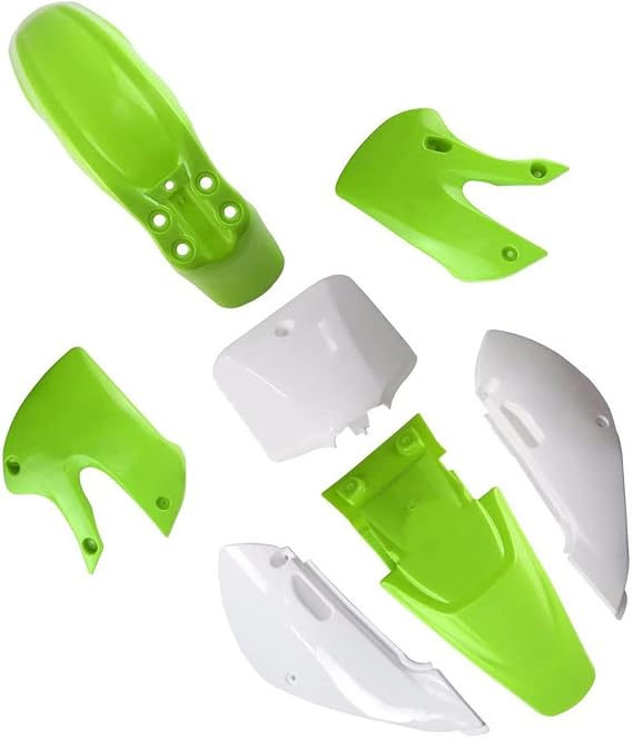 Plastic Fairing Kit Complete Fender parts (4Green+3White)