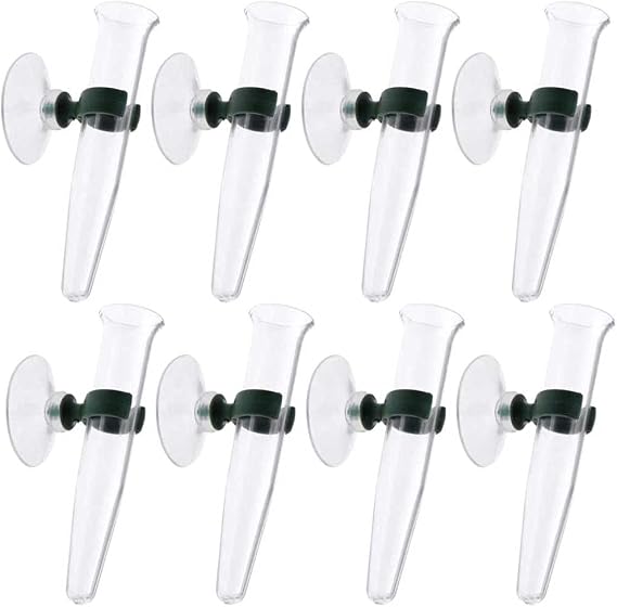 8 Pcs Floral Water Tubes Plastic Flower Nutrient Water Storage Vials with Suction Cup for Flower Arrangements