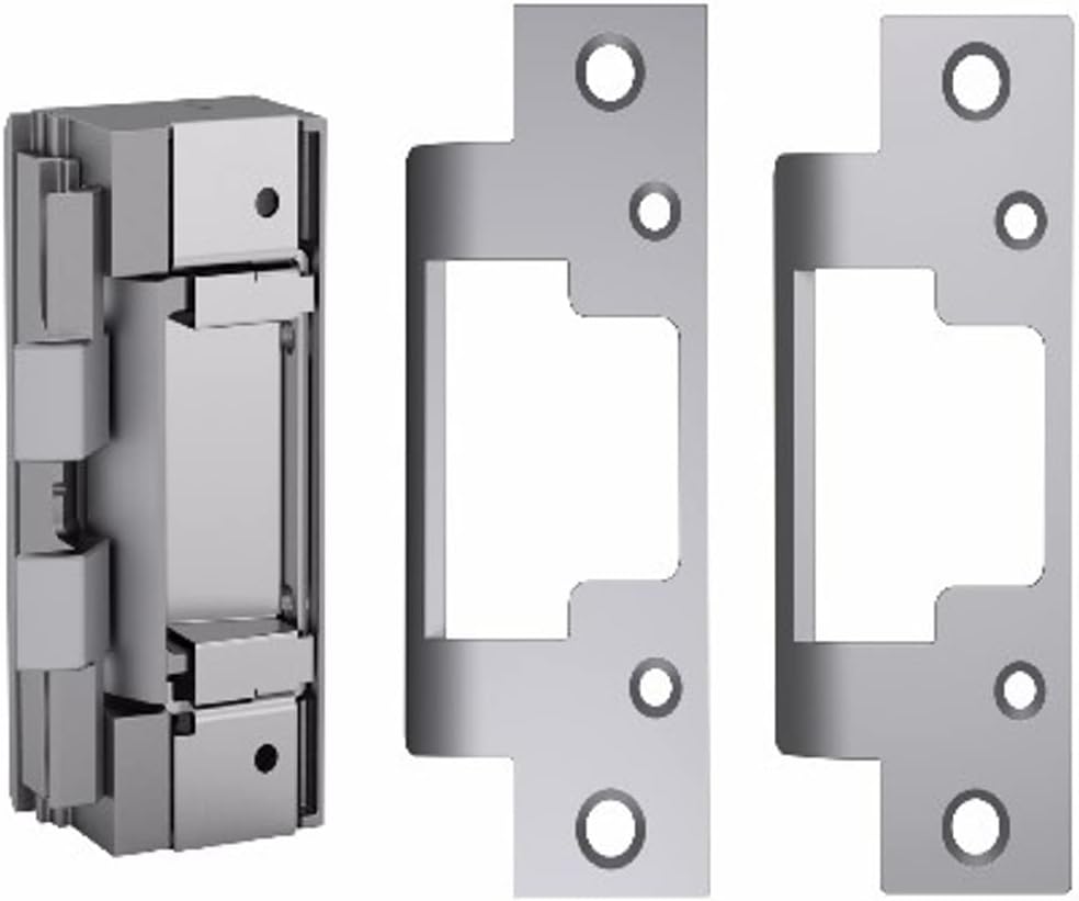 8300c Electric Strike Fire Rated Complete Pac Includes Both 801 & 801A faceplates for use with Cylindrical locksets, Satin Stainless Steel (630), Dual Voltage (12/24 VDC)