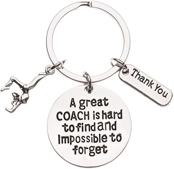 Gymnastics Coach Keychain, Gymnastic Coach Gift, Great Coach is Hard to Find But Impossible to Forget Coach Keychain