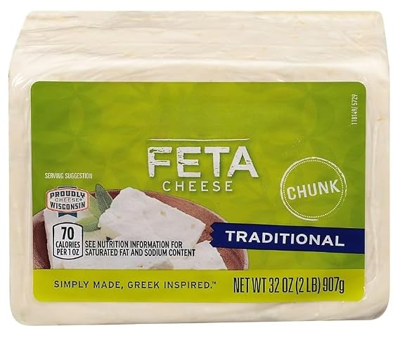 Traditional Feta Chunk has a rich, creamy texture and bold, tangy taste that elevates any dish. Inspired by Greek tradition, its made with fresh, simple ingredients for authentic flavor. Crumble it over salads, tuck it into wraps, or serve it on a cheeseboardthis versatile cheese adds a Mediterranean twist to your favorite foods. Its a delicious way to bring depth and character to everyday meals or special recipes. [ 32 oz , 2 lb ]