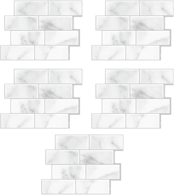 Waterproof 3D Brick Style Wallpaper 5pcs - PET Based Heat Resistant Panels For Interior Wall Application(D)