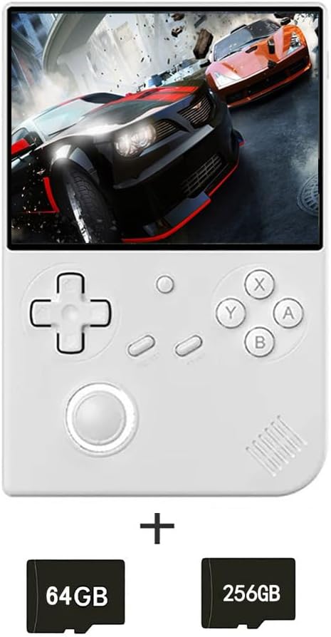 ANBERNIC RG40XXV Portable Game Console, Linux System, 4.0 Inch, Retro Game Console, WIFI/Bluetooth 4.2, Japanese Compatible, RGB Joystick, 3200mAh, 256GB, White