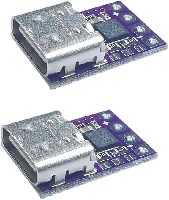Delinx 2PCs USB-C Type-C PD Trigger Module Supports PD 2.0 3.0 Output DC 5, 9, 12, 15, 20 Volts 100W (PD to 5/9/12/15/20V)