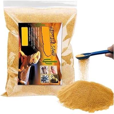 BNOSDM Reptile Sand Bearded Dragons Substrate Sands Lizard Terrarium Bedding Desert Blend for Snakes Geckos Chameleon Tortoise Frogs Scorpion Invertebrates Amphibian 2.2lb Yellow