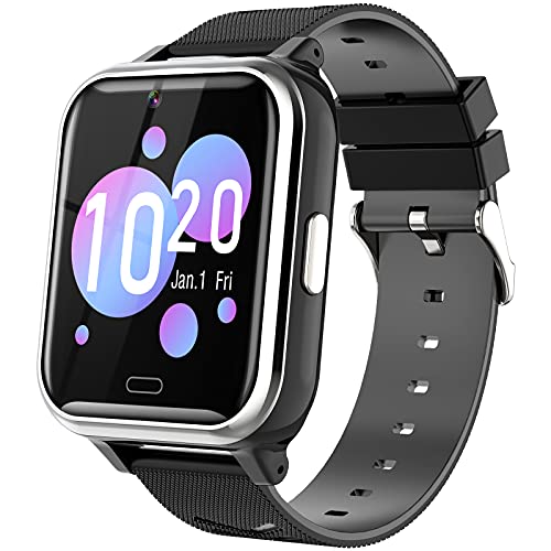 Kids Smart Watch Girls Boys - Smart Watch for Kids Watches Ages 4-12 Years with 17 Learning Games Dual Camera Music Video Player Alarm Clock Calculator Calendar Flashlight Children Toys Gifts Black