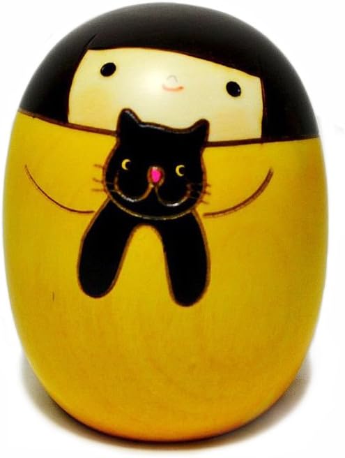 Usaburo Sosaku Kokeshi Doll Neko No Kuro Made in Japan