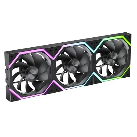Jungle Leopard GALAXY Build Blocks UNI Daisy Chain RGB PC Fan 120 mm Pack of 3 2000 RPM/62.36CFM 5V3PIN ARGB and 12V4PIN PWM Fan (Black Reverse)