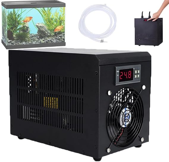 Aquarium Cooler, Aquarium Water Chiller with Pump + 2m Hose, 60l Fish Tank Cooler Heater - 180w Sustainable Refrigeration, 5-40℃ Constant Temperature Device, Quiet Water Cooler Cooling