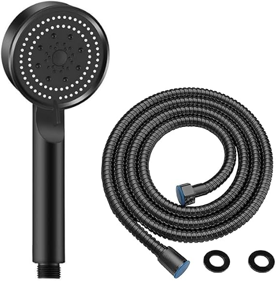 Mayaglory 5 Fonksiyonlu Ayarlanabilir Yüksek Basınçlı Masaj Etkili Duş Seti, Turbo Fan Lite Duş Seti Black [Enerji Sınıfı A++]