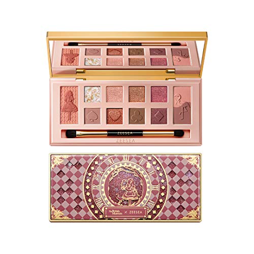 zeesea Alice In Wonderland Eyeshadow Palette,Highly Pigmented,Matte Shimmer 12 Colors, Creamy Texture Eye Shadows, Velvety Soft Smooth Shades For All-Day Eye Makeup 03# Alice and Flamingo
