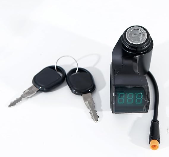 NANROBOT Scooter LED LCD Digital Display Voltmeter and Ignition Lock with Key