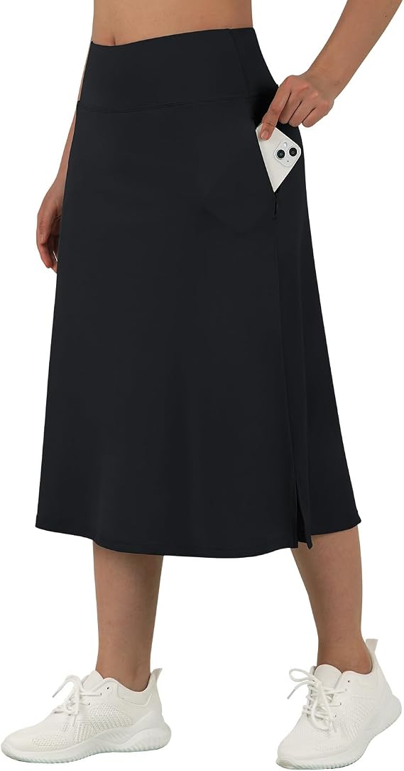 beroy Women 28" Long Skorts High Waisted Midi Athletic Skirt with Pockets