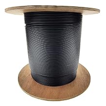 2 Fiber Indoor/Outdoor Fiber Optic Cable, Multimode, 62.5/125, Black, Riser Rated, Corning, Spool, 1000 Feet