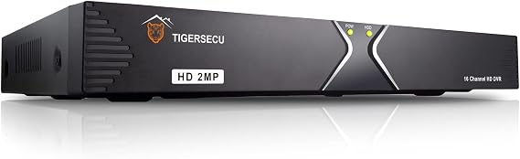 TIGERSECU Super HD 1080P 16 Channel H.265 Surveillance DVR, No Hard Drive | Hybrid 6-in-1 CCTV Compatibility for 2MP and 5MP TVI/AHD/CVI/Analog/IP Security Cameras, with RS485 PTZ Control