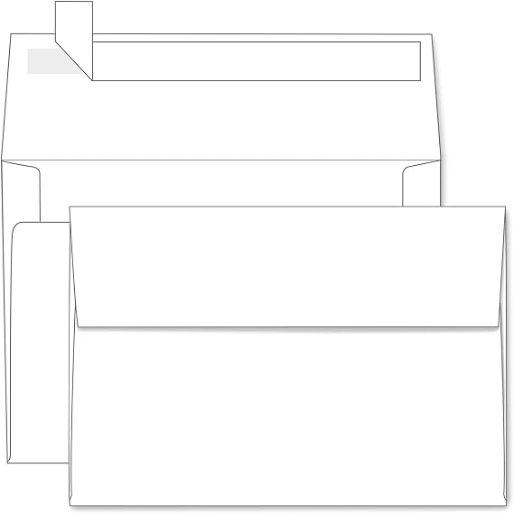 A4 White Envelopes 4x6 100 Pack, 4.25 x 6.25 Inches