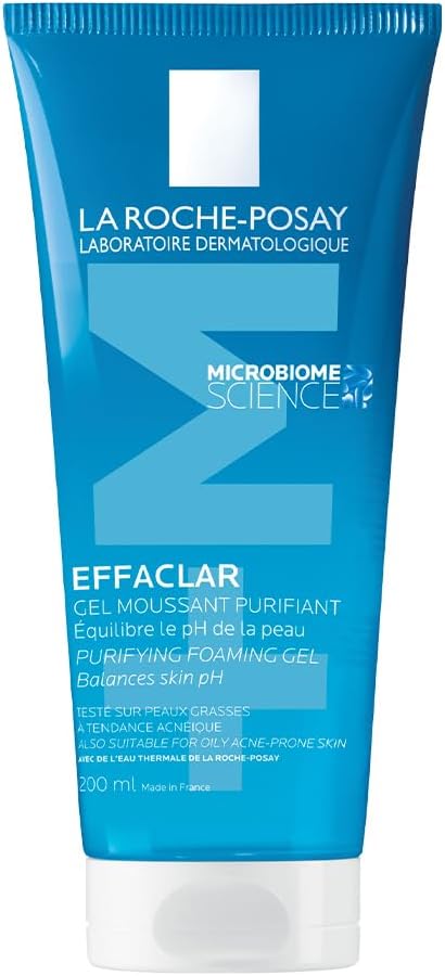 La Roche-Posay Effaclar Purifying Foaming Gel Cleanser, Deeply Cleanses and Reduces Blackheads for Oily and Blemish-Prone Sensitive Skin, with Zinc PCA, 200ml