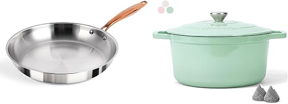 ciwete 12 Inch Frying Pan & 6 QT Dutch Oven Pot with Lid