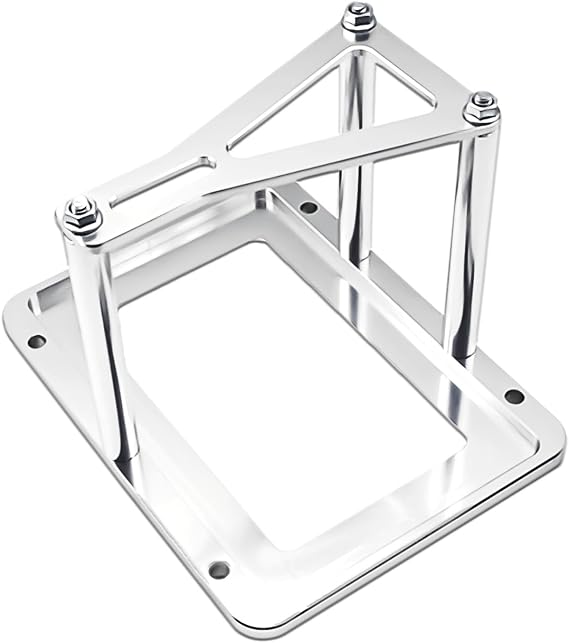 Universal Battery Tray & Hold Down Kit - Billet Aluminum Trunk Relocation Box for Optima Racing Battery Red/Yellow/Blue Top 34/34R/34/78/D34/D34/78/34M/D34M(Silver) (Silver)