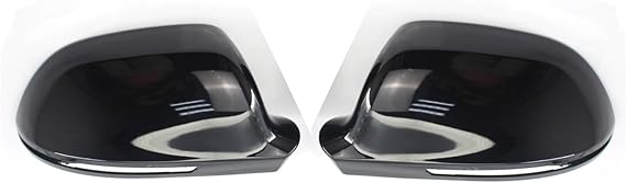Reversing mirror For A4 A5 B8 A3 8P A6 C6 Q3 ABS Carbon Fiber Color Style Type Car Side Door Mirrors Cover Auto Rrearview Mirror Caps(Bright black)