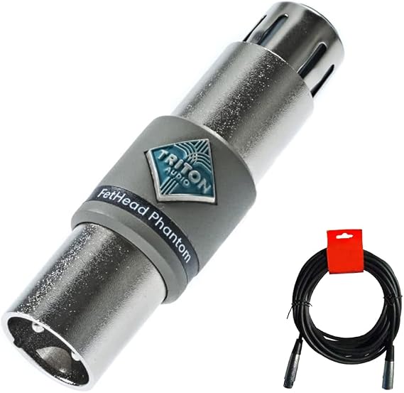 TRITON AUDIO FetHead Phantom In-Line Microphone Preamp Bundle with 20" XLR-XLR Cable