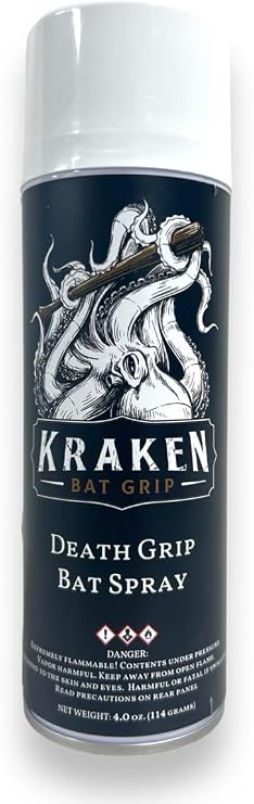 Kraken Death Grip Bat Spray for Baseball Bats and Other Sports Equipment