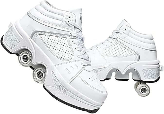 Multifunctional Roller Skates Shoes Deformation Automatic Walking Shoes Invisible Pulley Shoes Skates Adult Children's Skating Shoes Comfortable Quad Skates for Women Men